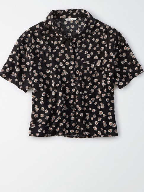 American Eagle Outfitters Black Printed Shirt Price in India