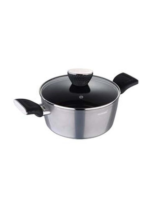 Bergner Carbon TT Silver Stainless Steel Casserole with Lid - Set of 1