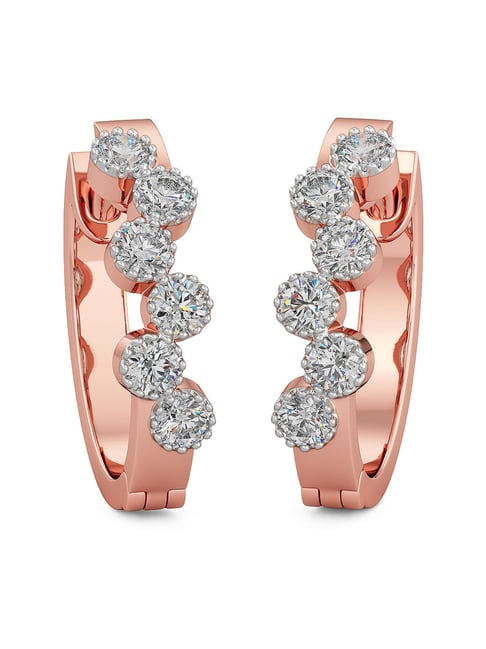 The Modernist 18k Rose Gold Italian Diamond Earrings - EFIF Diamonds –  EF-IF Diamond Jewellery