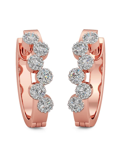 The Modernist 18k Rose Gold Italian Diamond Earrings - EFIF Diamonds –  EF-IF Diamond Jewellery