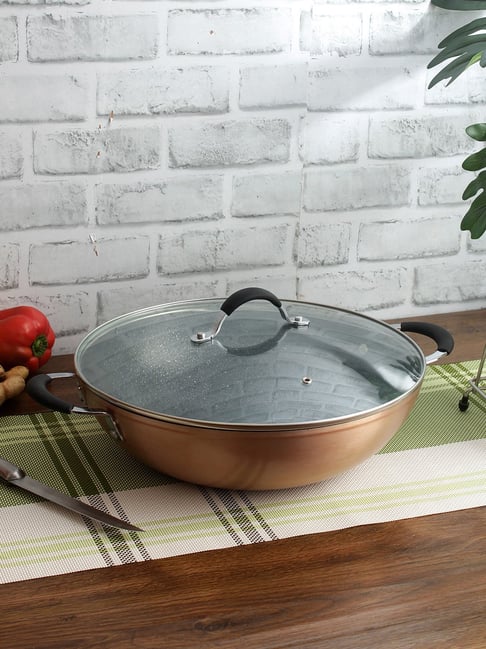 Bergner Infinity Chef Copper Stainless Steel Kadai with Lid - Set of 1