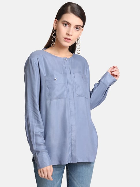 Kazo Blue Regular Fit Shirt Price in India