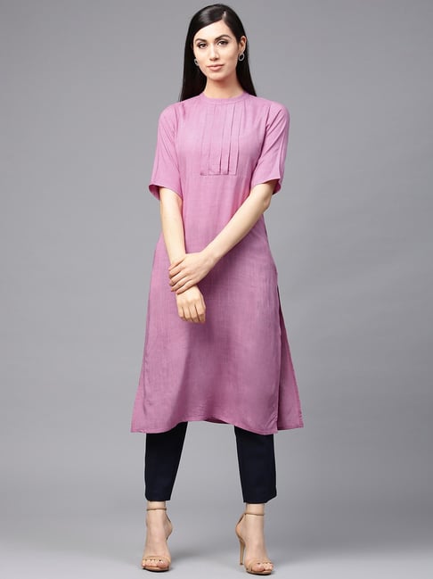 Buy Aks Purple Straight Kurta for Women Online Tata CLiQ