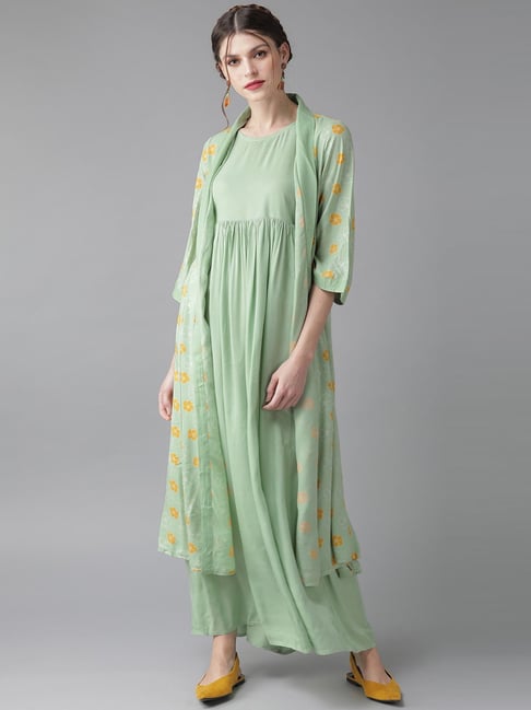 Aks Green Regular Fit Maxi Dress Price in India
