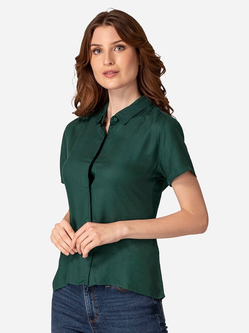 Mode by Red Tape Green Regular Fit Shirt Price in India