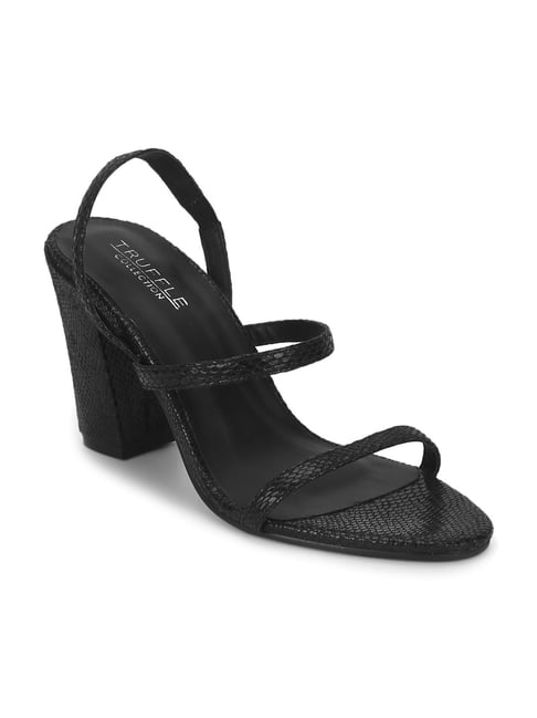 Truffle Collection Black Sling Back Sandals