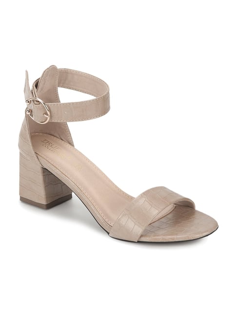 Truffle Collection Beige Ankle Strap Sandals