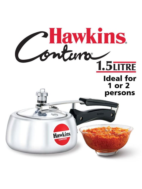 Hawkins Contura Silver Aluminium Pressure Cooker, 1.5 L