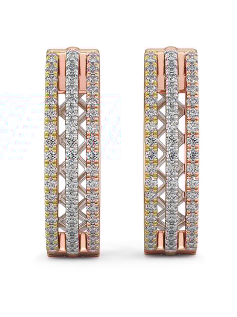 Buy Joyalukkas 18k Rose Gold & Diamond Earrings for Women Online At