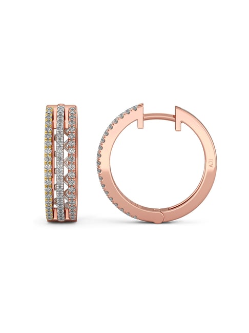 Buy Joyalukkas 18k Rose Gold & Diamond Earrings for Women Online At