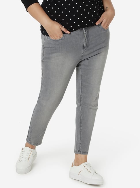 Grey cropped jeggings best sale