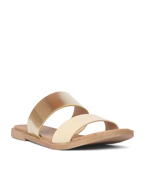 Head Over Heels by Dune London Women's Golden Casual Sandals