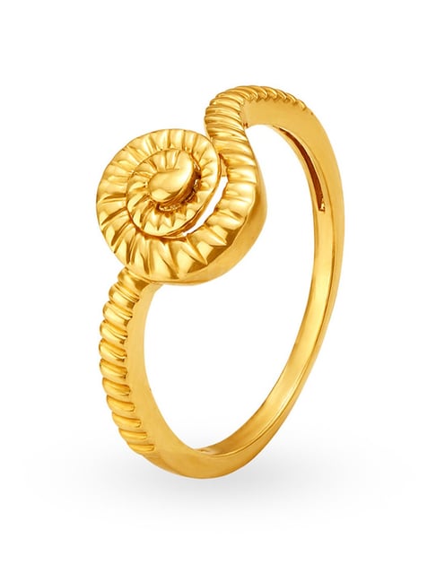 22K Spiral Design Gold Ring | Raj Jewels
