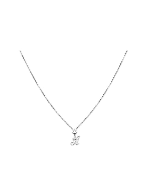 Simple Heart Necklace In 18k White Gold | ZA | PMC Jewellery