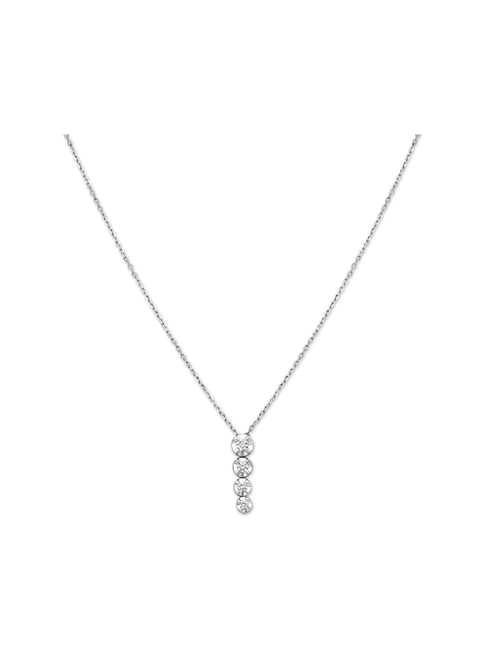 Buy Tanishq 18k White Gold and Diamond Pendant Online At Best