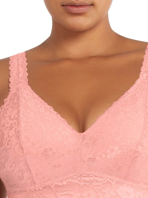 Parfait Lightly Lined Non Wired Full Coverage Bralette - Peach Bud