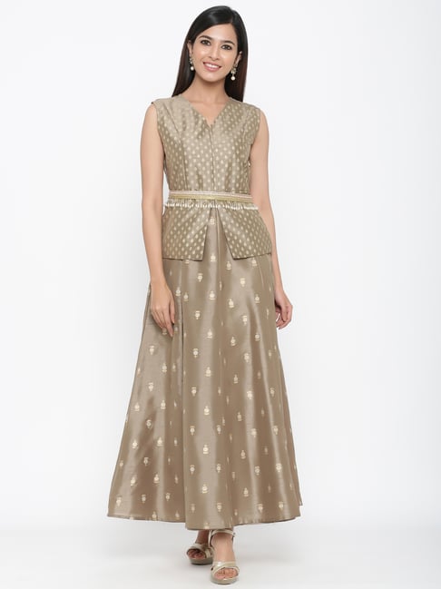 linen boatneck dress The Beige Boat Neck Textured Mini Dress