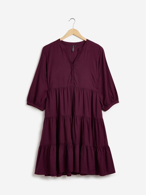 westside purple dress Westside Clothing Co. Purple Sleeveless Colorblock Waist Dress Size M