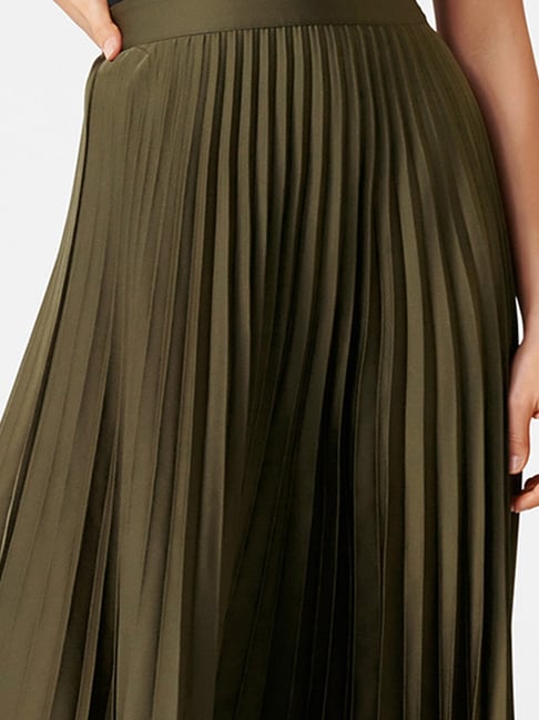 Buy Forever New Olive Ester Satin Pleated Skirt for Women Online  