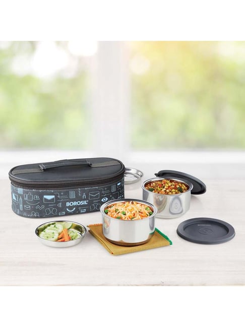 Buy Borosil Carry Fresh Silver Insulated Lunch Set at Best Price