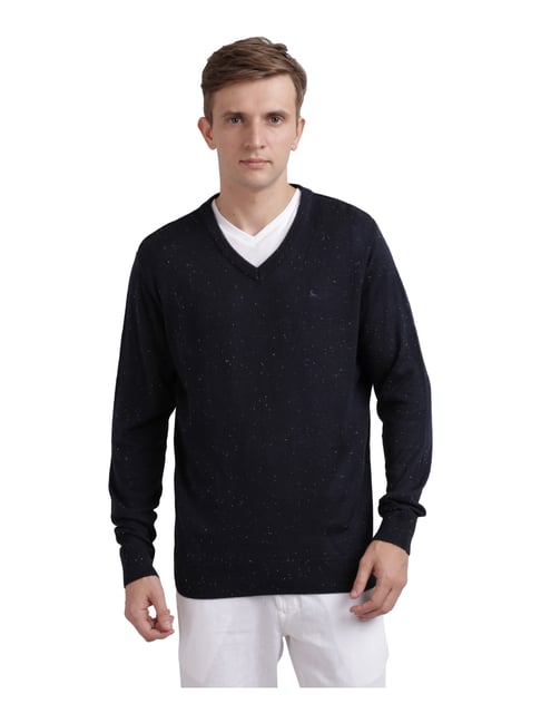 Buy Parx Navy Regular Fit Abstract Sweater for Mens Online Tata CLiQ