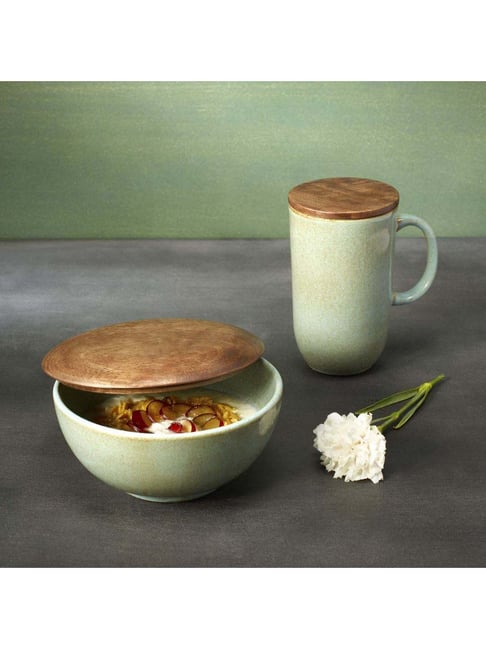 ellementry Rustic Aqua Ceramic Breakfast Gift Set-picture-12