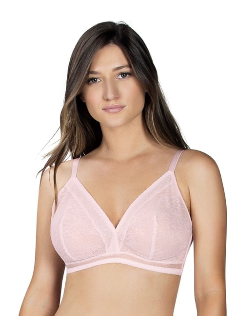 Buy Dchica Cat Print Non Padded Non Wired Beginner Bra Pink Online