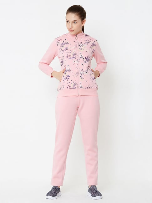 Sweet Dreams Rose Pink Floral Print Winterwear Tracksuit