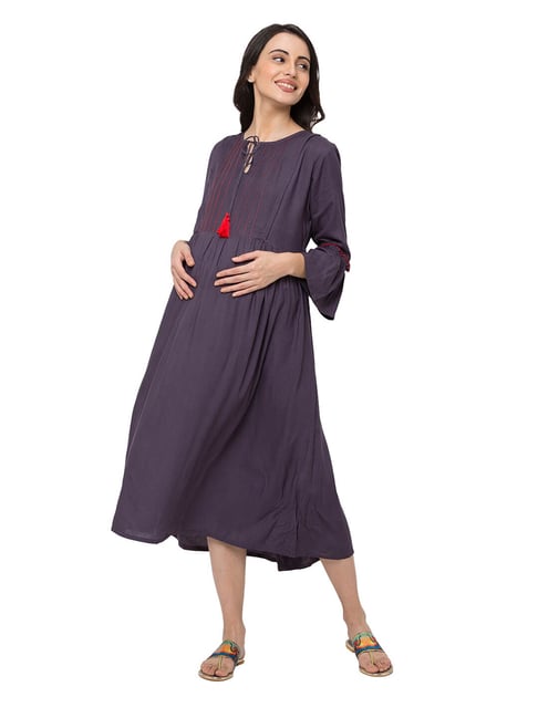 slim fit dress slacks Elegant and Cute Round Neck Wholesale Maternity Dress main image 0