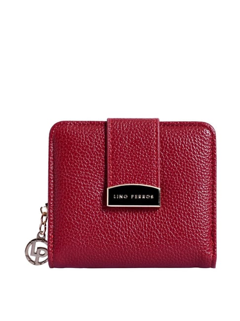 Lino Perros Core Red Textured  Zip Around Wallet for Women-picture-19