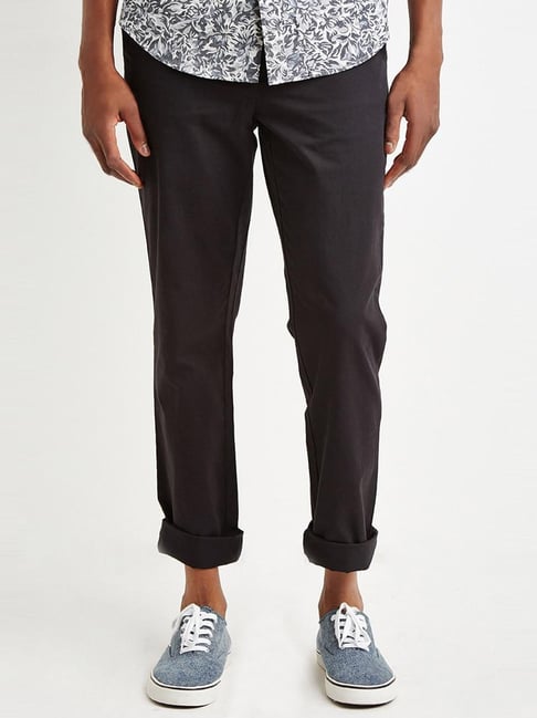 Buy Forever 21 Black Mid Rise Trousers for Men Online  Tata CLiQ