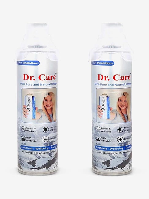 MCP Dr. Care 12L Portable Oxygen Can with Inbuilt Mask and Upto 250 Breaths - Pack of 2