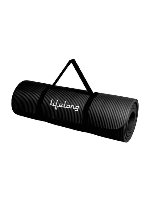Lifelong?13mm Extra Thick Yoga Mat with Carrying Strap (Black)