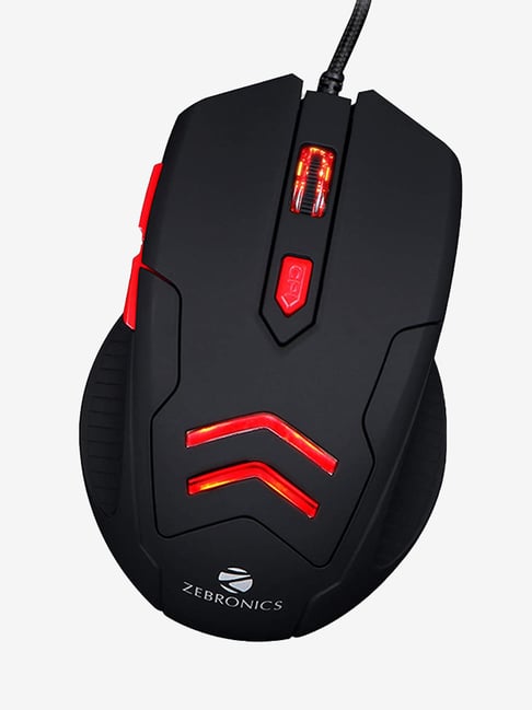 Zebronics Feather Wired Gaming Mouse with Mouse Pad (Black)