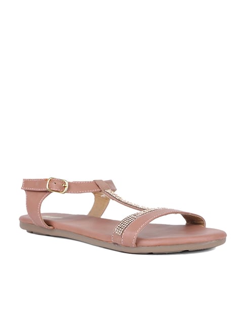 Carina Low Block Heel Barely There Heels Sandals in Blush Pink - Larena  Fashion