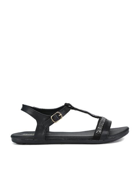 Black thong sandals with best sale ankle strap