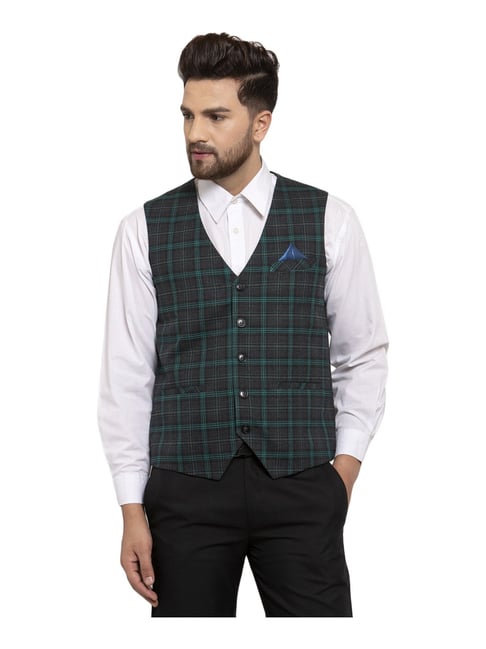 Green hotsell check waistcoat