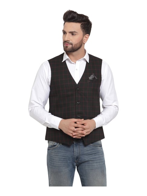 Black check clearance waistcoat