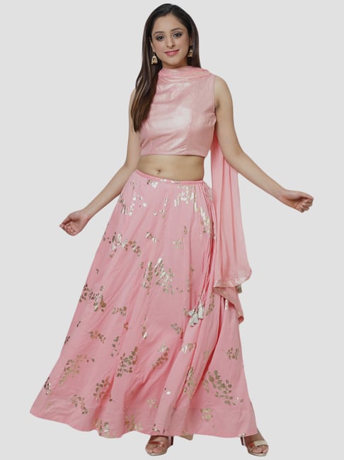 crop top dress with dupatta