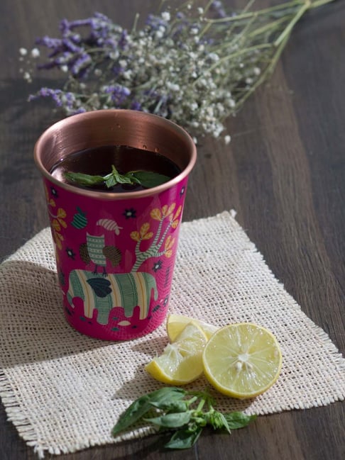 Chumbak Purple Pond Rhino Pink Copper Tumbler - Set of 1-picture-17