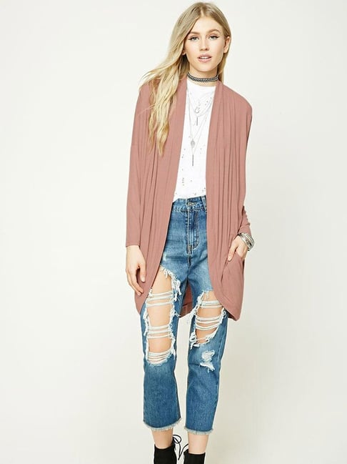 Buy Forever 21 Dusty Pink Cardigan for Women Online Tata CLiQ
