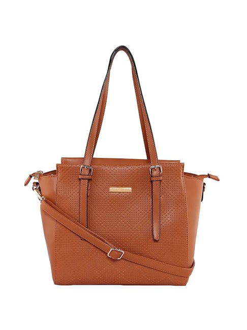 Giordano Blossoms 2020 Brown Textured Medium Shoulder Handbag