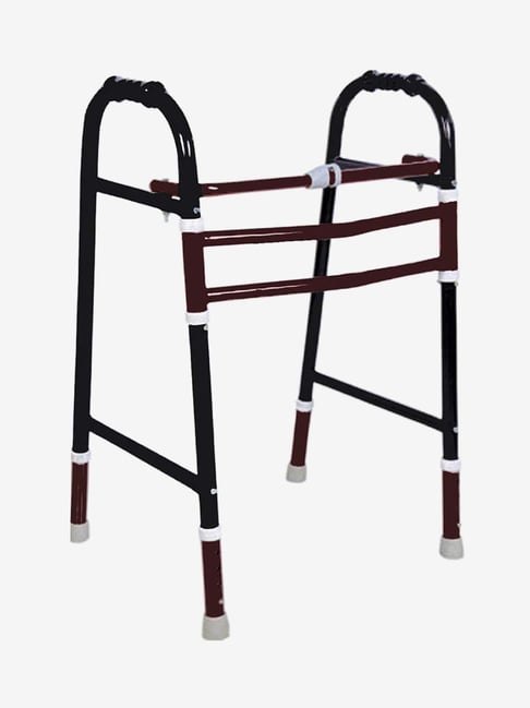 MCP PX W01 Foldable Walker for Old People (Black and Brown)