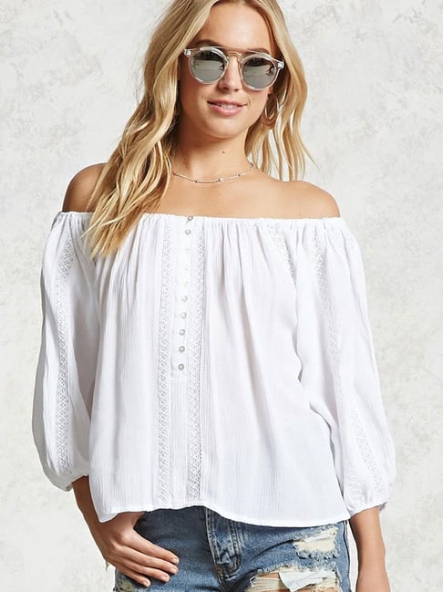 forever 21 white off shoulder top