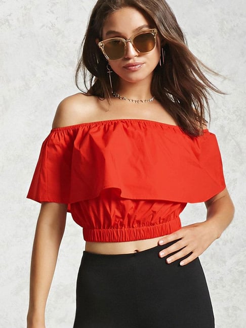 forever 21 red off the shoulder top