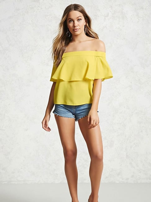 Forever 21 yellow off shoulder top online