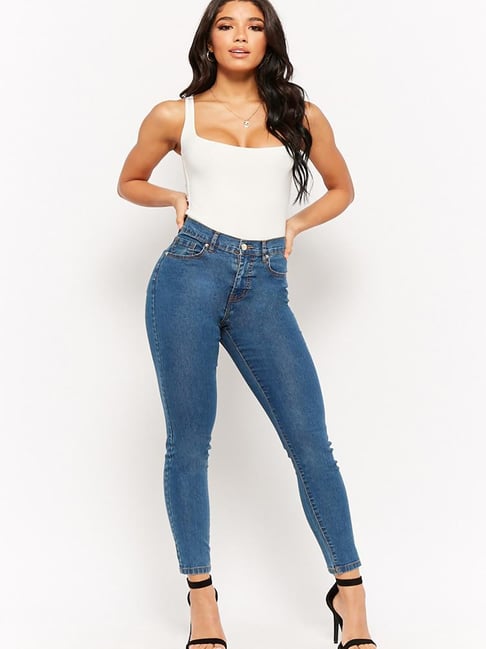 Forever 21 Medium Denim Mid Rise Jeans 