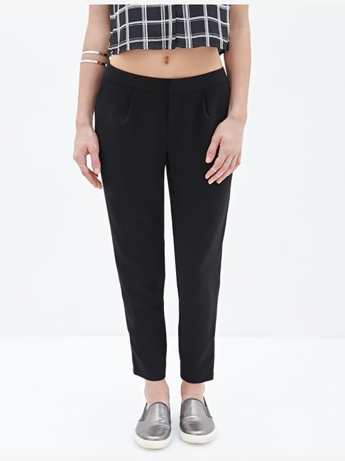 FOREVER 21 Flared Women Black Trousers  Buy FOREVER 21 Flared Women Black  Trousers Online at Best Prices in India  Flipkartcom