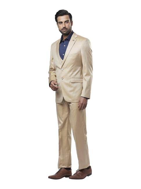 Solid Color Terry Rayon Jodhpuri Suit in Light Beige : MHG2137