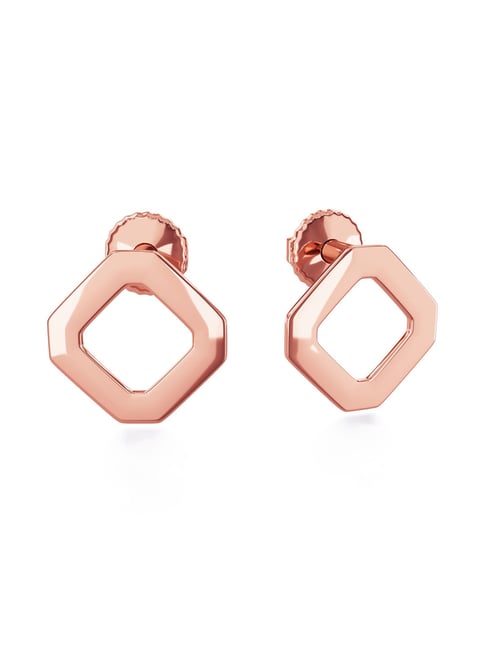 Rose gold earrings malabar gold Clearance